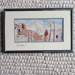 Framed Desert southwest Watercolor Art Print in Lawrence Vargas signed